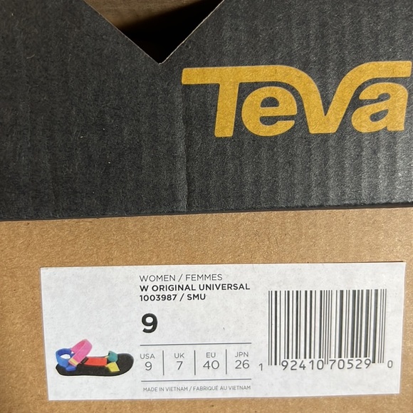 New in the box Teva original universal SMU 90s multi color sandals Sz Various - Picture 9 of 11